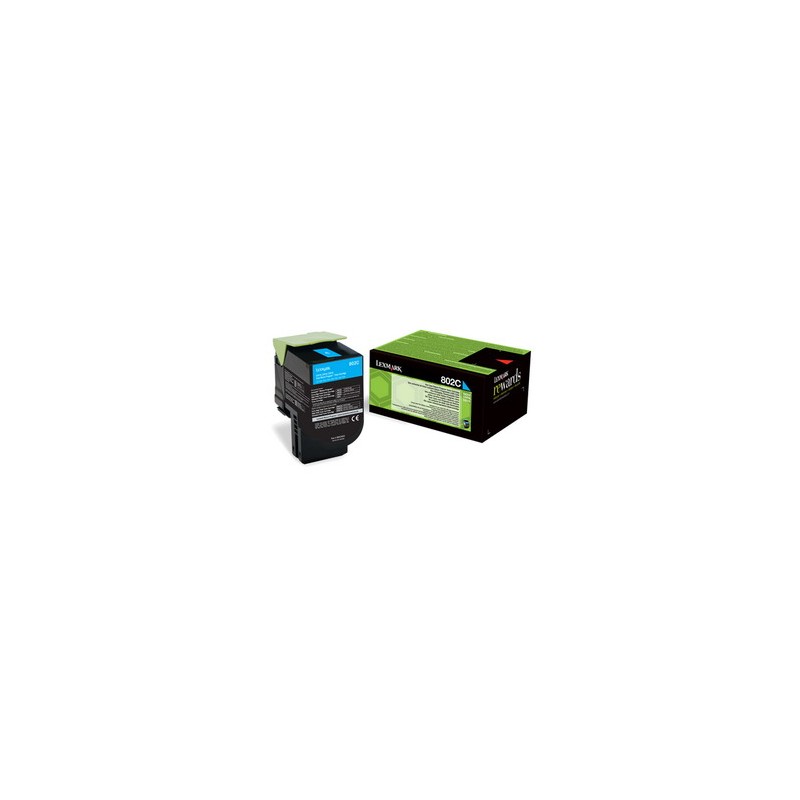 TONER ORIGINALE LEXMARK 802C 80C20C0 CIANO