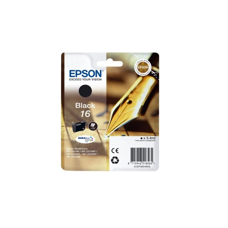 CARTUCCIA ORIGINALE EPSONT T1621 C13T16214012 BK