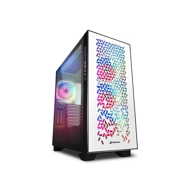 CASE Sharkoon GAMING ELITE SHARK CA300H WHITE RGB ATX NO ALIMENTATORE - BIANCO