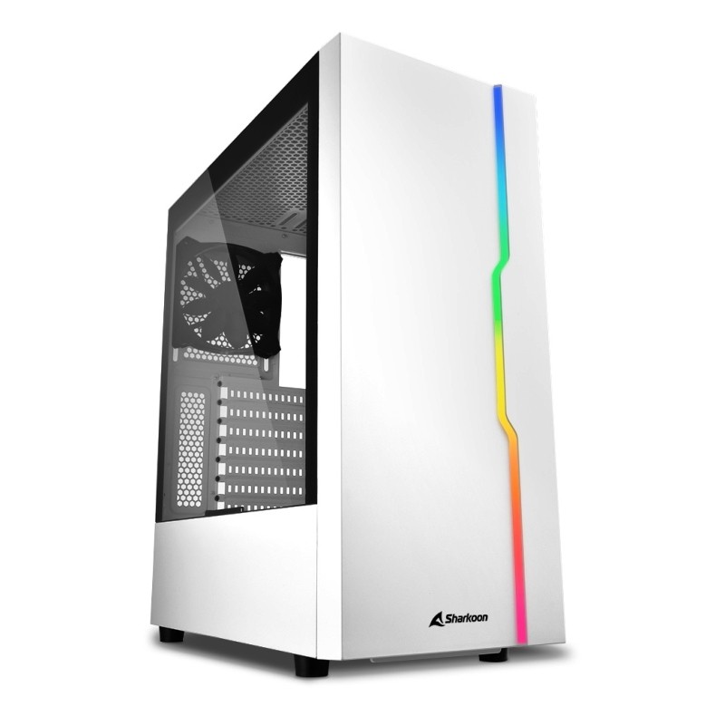 CASE Sharkoon GAMING RGB SLIDER WHITE ATX VETRO TEMPERATO - BIANCO - NO ALIMENTATORE