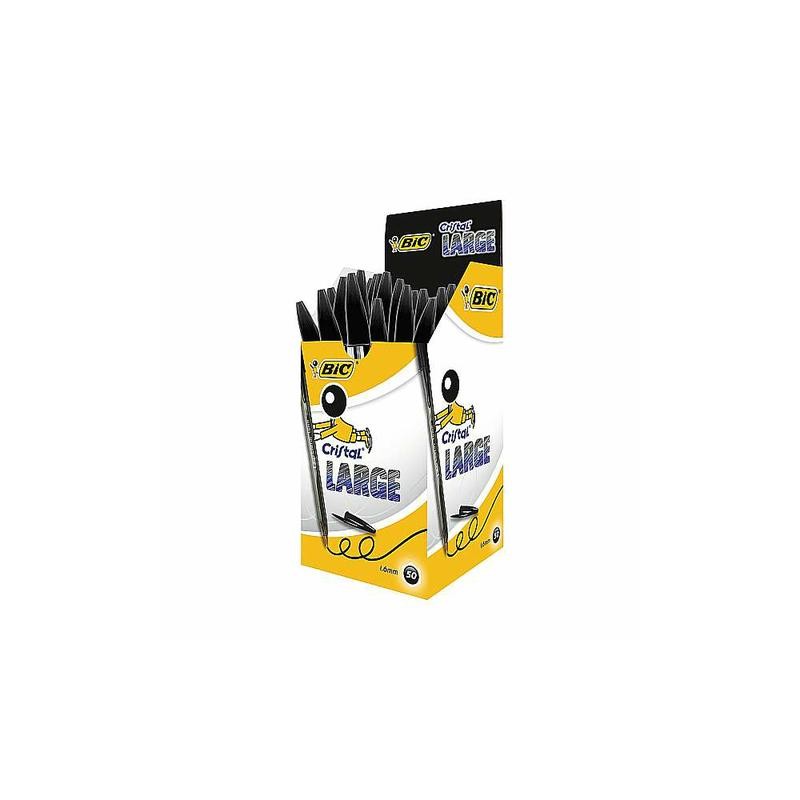 Penne BIC Cristal LARGE Nere Punta 1.6 CONF.50PZ