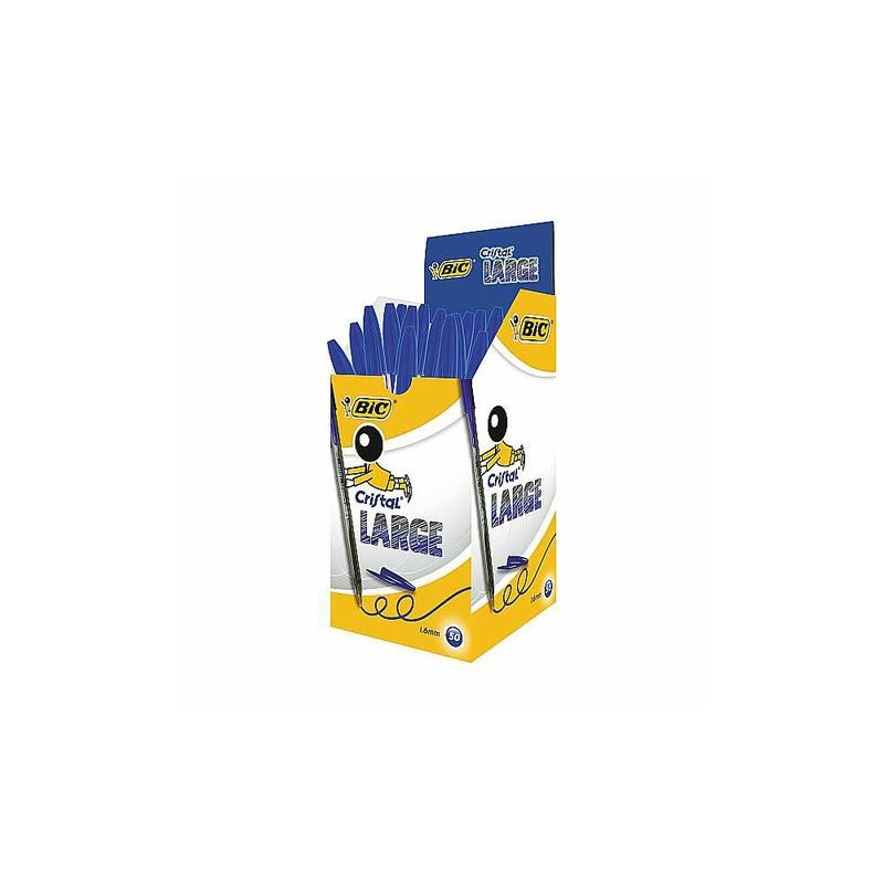 Penne BIC Cristal LARGE Blu Punta 1.6 CONF.50PZ