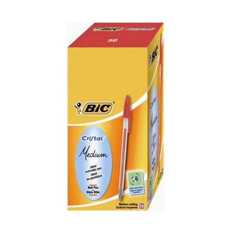 Penne BIC Cristal Rosse CONF.50PZ