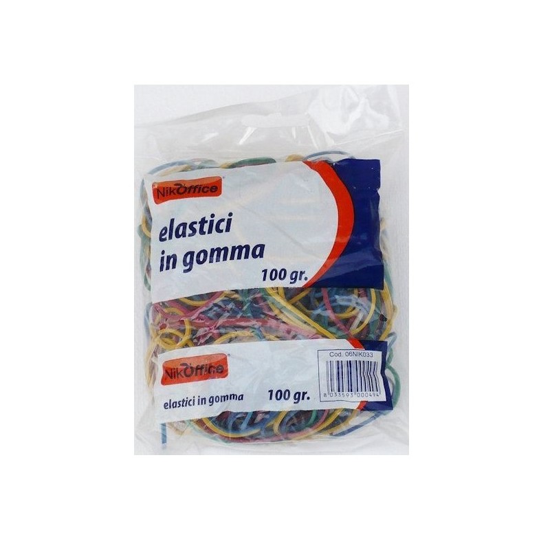 ELASTICI IN GOMMA ASSORTITI - 100 GRAMMI - 1/20/200 (01050229)