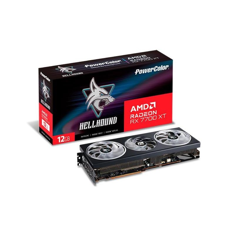 SCHEDA VIDEO POWER COLOR RADEON RX7700 XT AMD HELLHOUND 12G-L/OC 12GB