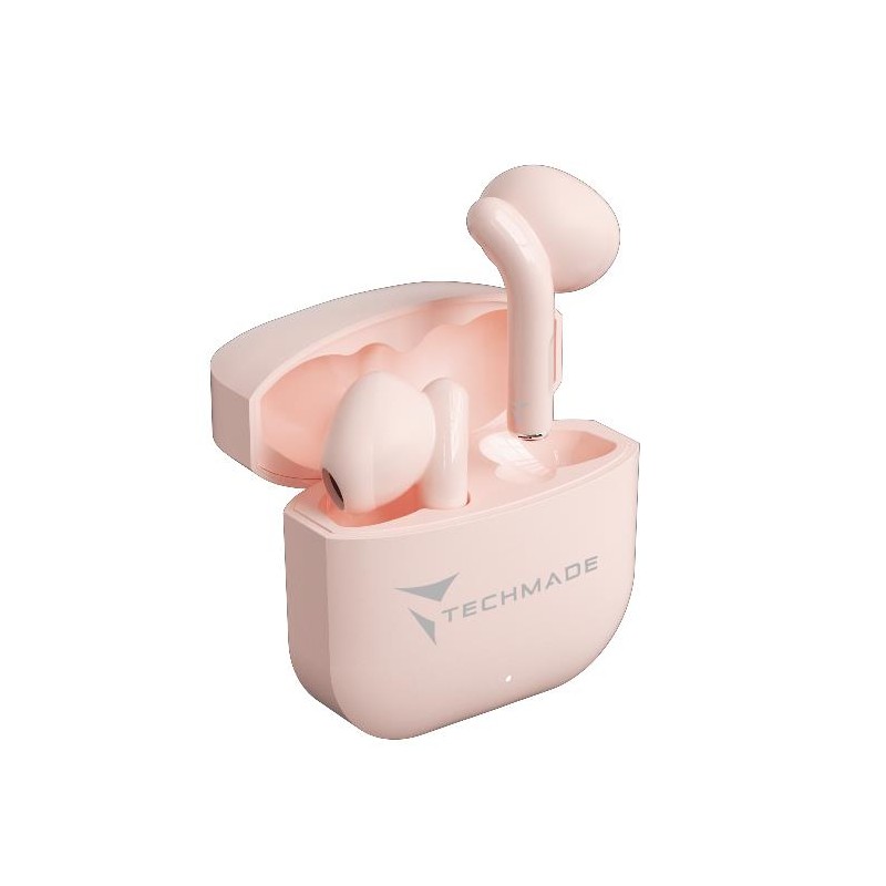 AURICOLARI BLUETOOTH CON BOX DI RICARICA ROSA (TM-XM201-PK)