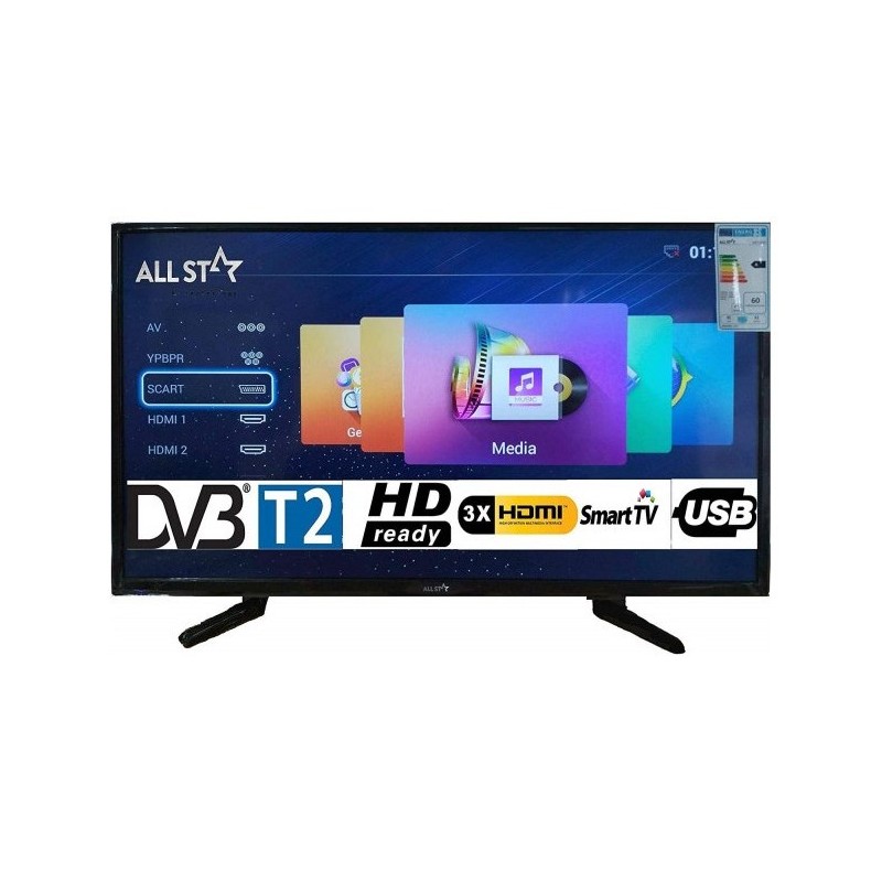 TV 55' ALL STAR ASSTV554KUHDS ULTRA HD 4K SMART TV DVB-T2