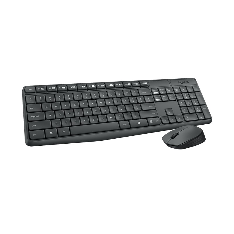 KIT TASTIERA + MOUSE LOGITECH MK235 WIRELESS NERA