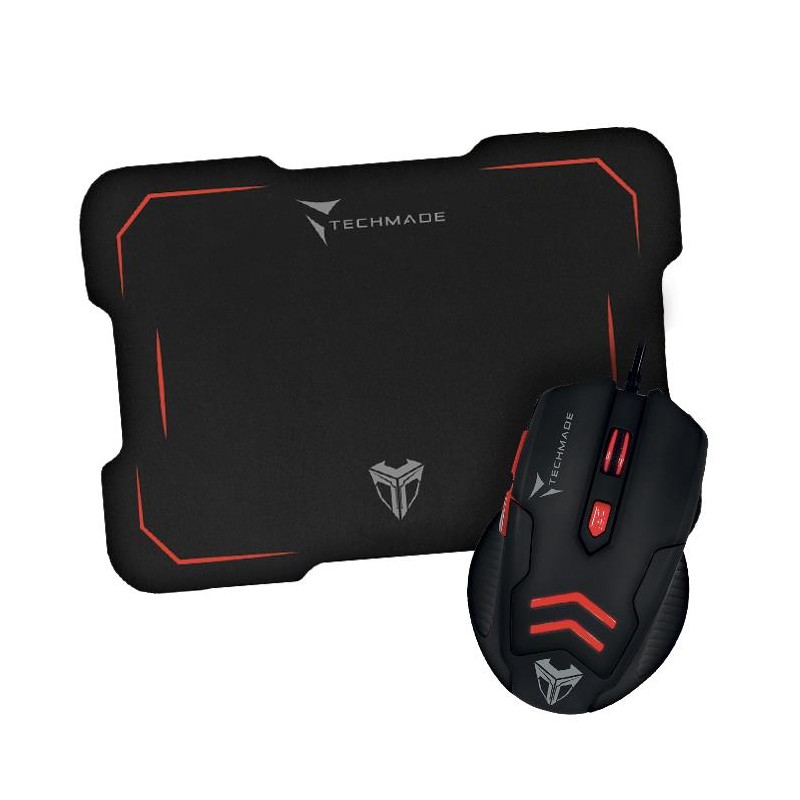 MOUSE + MOUSE PAD GAMING TM-M016-RED ROSSO