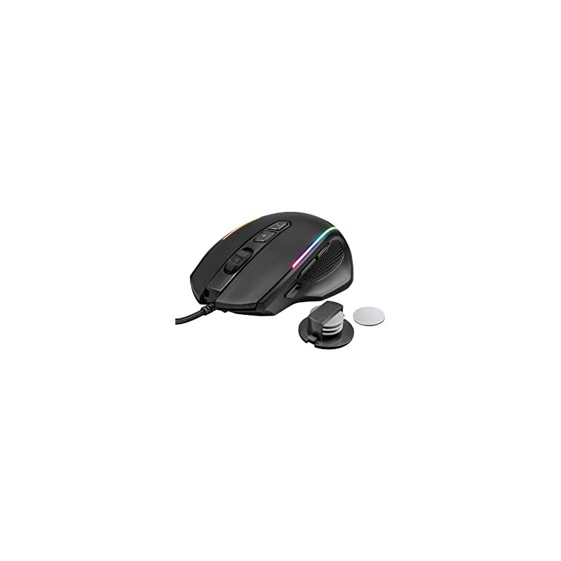 Trust GXT 165 Celox Mouse Gaming RGB di Alta Precisione con 8 Pulsanti Programmabili e Peso Regolabile, Nero