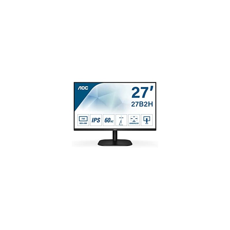 AOC Monitor Italia 27B2H LED da 27" IPS, FHD, 1920x1080, 75Kz, VGA, HDMI, Nero