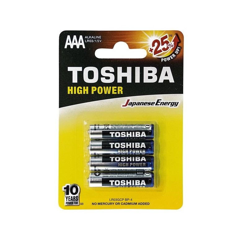 BATTERIE TOSHIBA ALCALINE MINISTILO LR03 AAA CONF.4 PZ (TOS03)