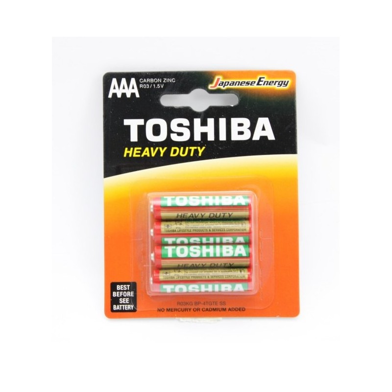 BATTERIE TOSHIBA ZINCO CARBONE MINISTILO R03KG AAA CONF.4 PZ ( R03KG BP-4TGTE SS)