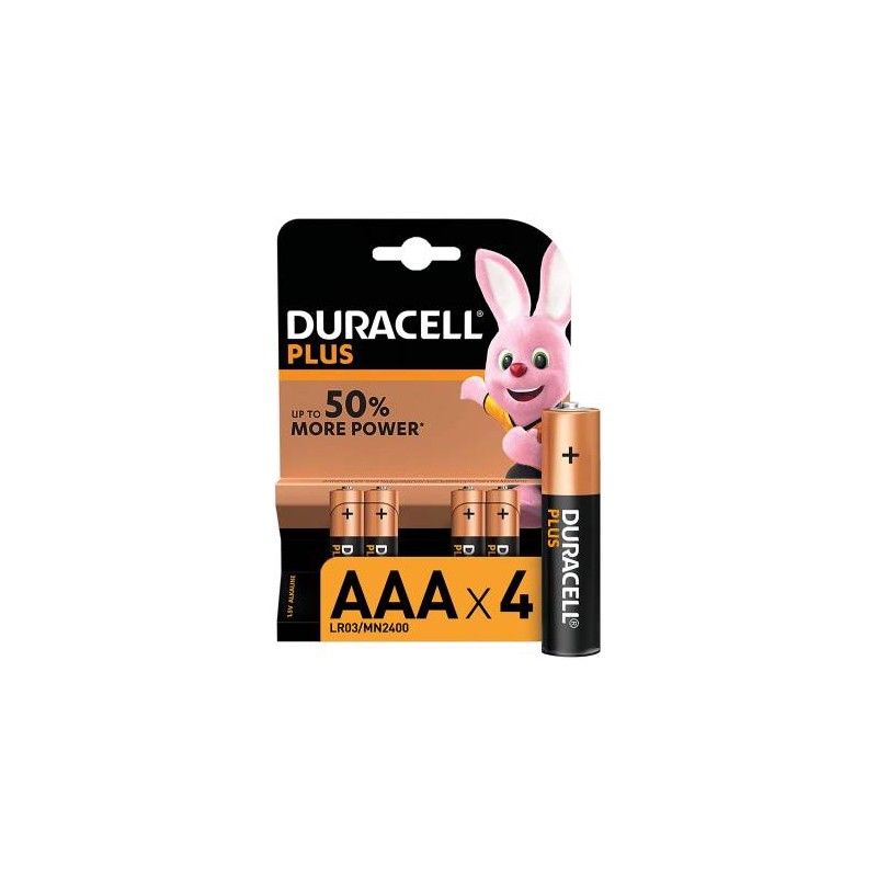 Batterie Duracell Plus 4pz MiniStilo LR03 MN2400 AAA