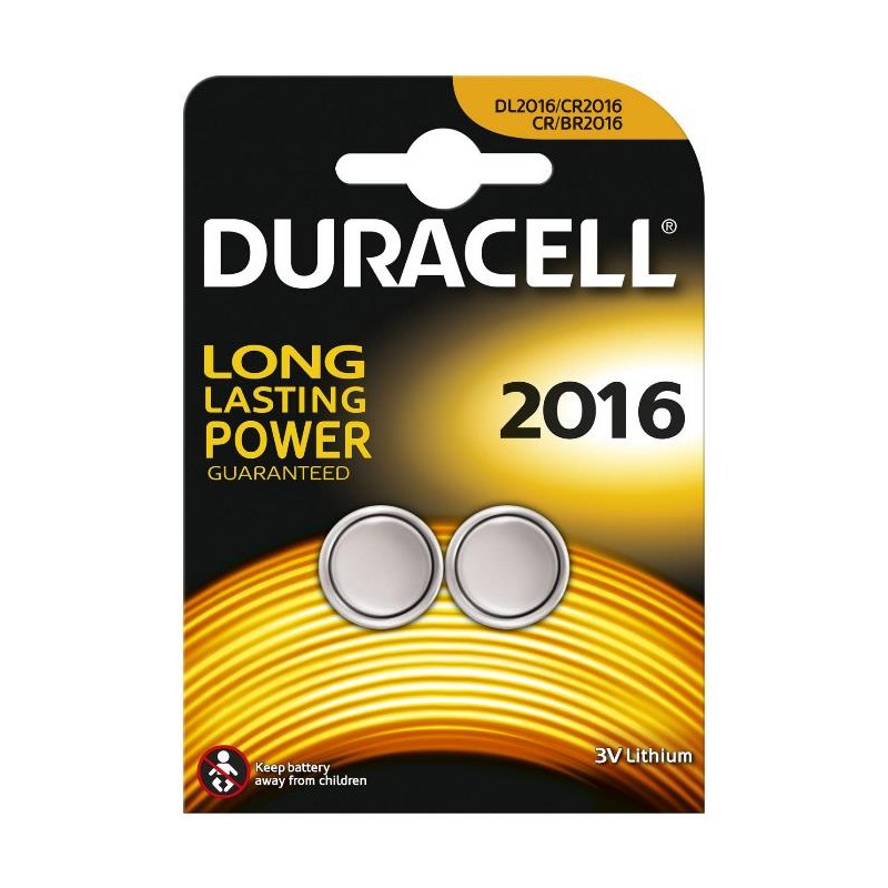 BATTERIE DURACELL CR2016 3V LITIO B2 (DUR20162) 2PZ