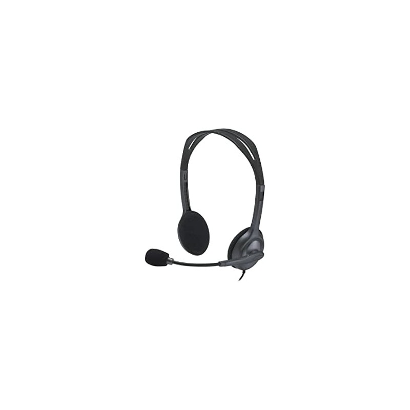 Cuffie Logitech H111 Cablate per Computer, Stereo con Microfono, Cancellazione Rumore