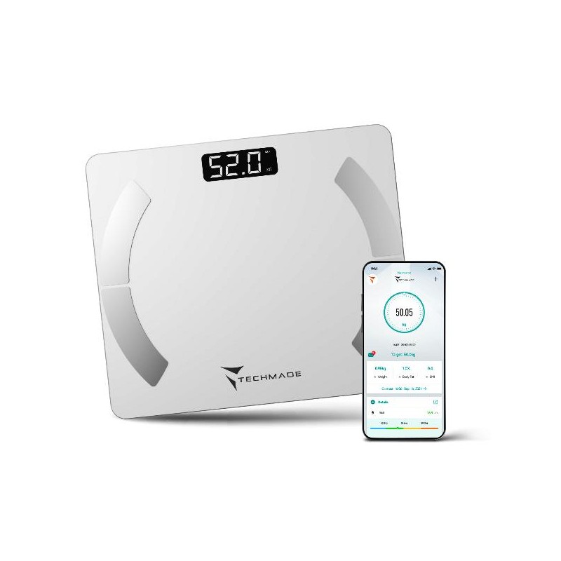 Bilancia pesapersone Techmade Smart  Elettronica BIANCA (TM-SCALE-WH)