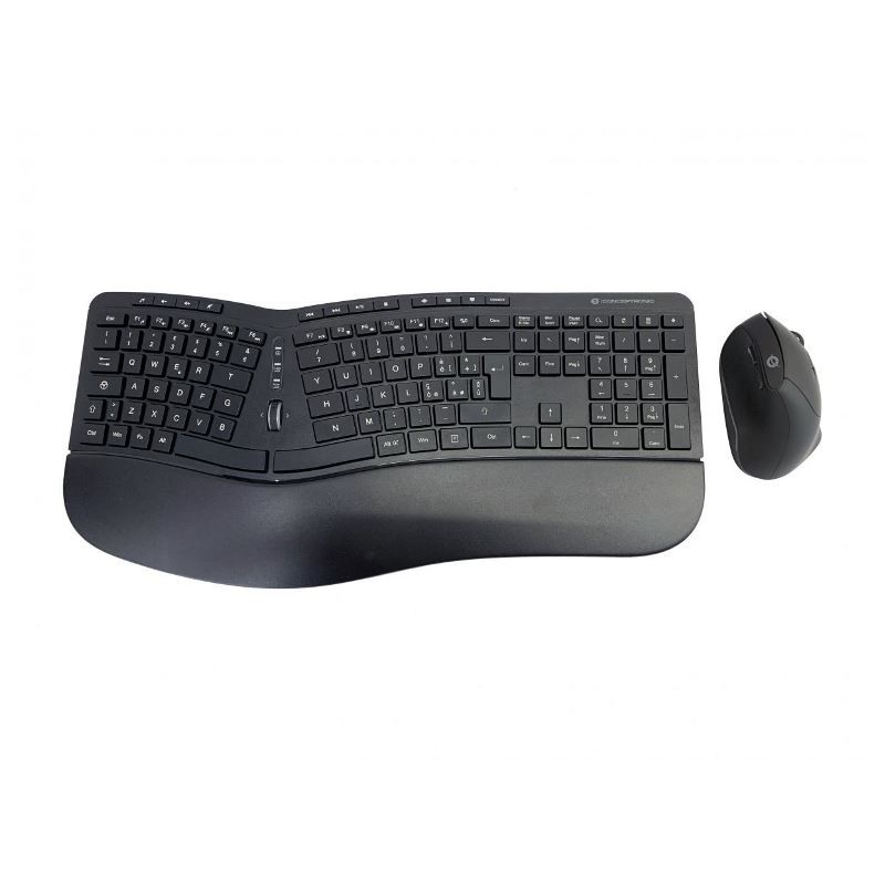 KIT TASTIERA + MOUSE ORAZIO02IT ERGONOMICA WIRELESS NERA