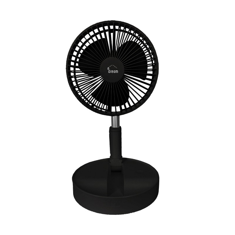 VENTILATORE PORTATILE E-DREAM FAN01 4 VELOCITA' NERO