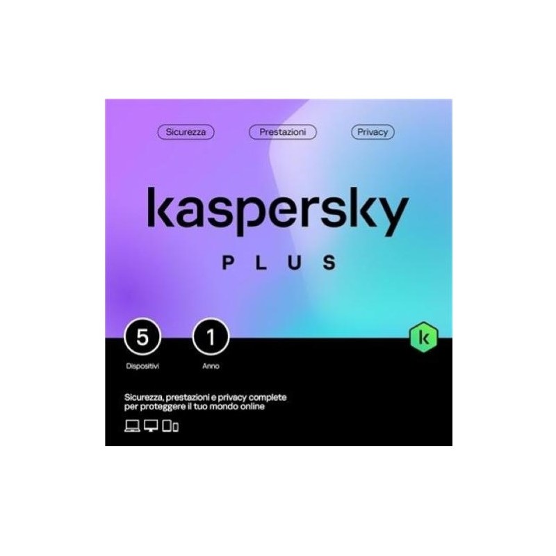 SOFTWARE Kaspersky SLIMBOX PLUS ANTIVIRUS FIREWALL FULL 1 LICENZA 1 ANNO 5 DISPOSITIVI (KL1042T5EFS-ENV)