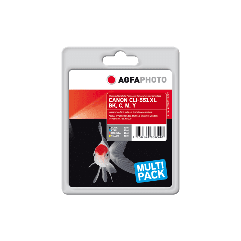 Cartuccia Originale Agfa Photo APCCLI551XLSET Multipack nero / ciano / magenta / giallo