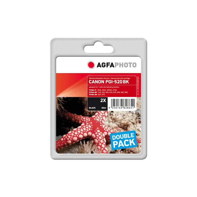 Cartuccia Originale Agfa Photo APCPGI520BDUOD PGI-520BK Multipack nero