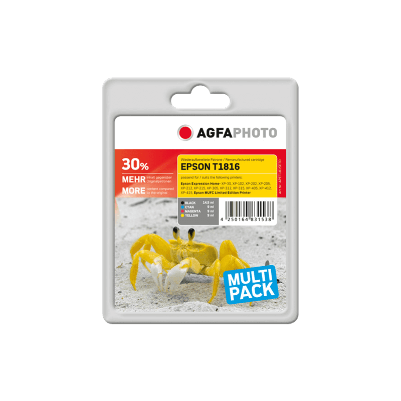 Cartuccia Originale Agfa Photo APET181SETD Multipack nero / ciano / magenta / giallo