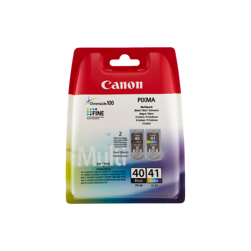 CARTUCCIA ORIGINALE CANON MULTIPACK nero / differenti colori PG-40 + CL-41 0615B043 PG-40 + CL-41