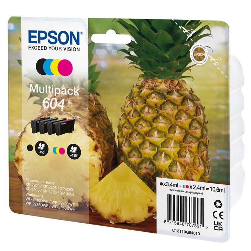 Cartuccia Originale Epson 604 Multipack C13T10G64010 nero / ciano / magenta / giallo