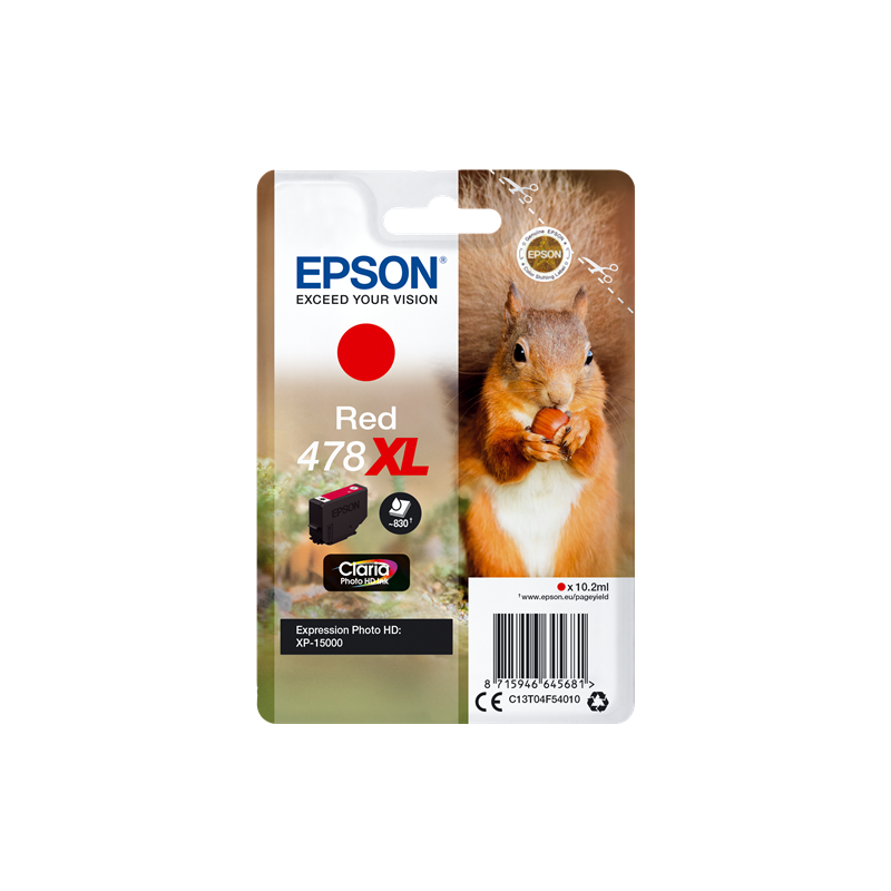 Cartuccia Originale Epson C13T04F54010 478XL Rosso 10,2ml