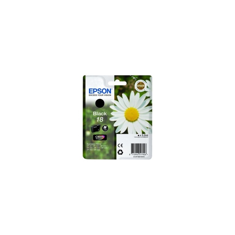 CARTUCCIA ORIGINALE EPSON C13T18014012 T1801 ~175 PAGINE 5,2ml standard