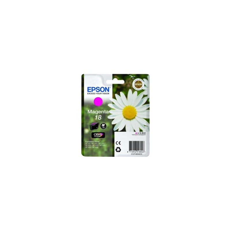 CARTUCCIA ORIGINALE EPSON MAGENTA C13T18034012 T1803 ~180 PAGINE 3,3ml standard