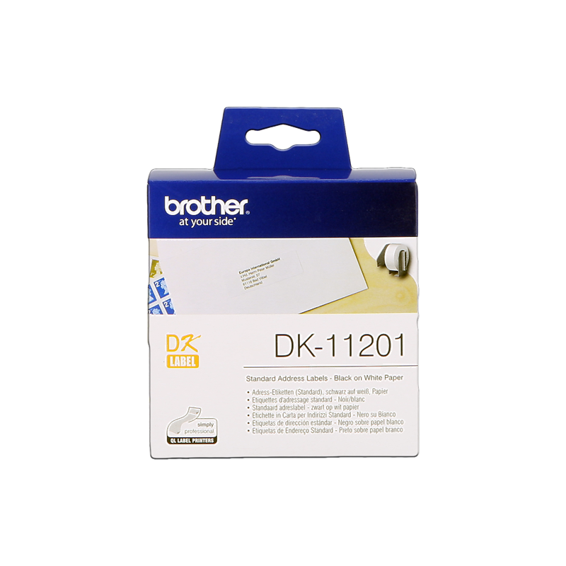 ETICHETTE ORIGINALE BROTHER NERO SU BIANCO DK-11201 etichette in carta per indirizzi, 29x90 mm bianco 400 et./ruolo