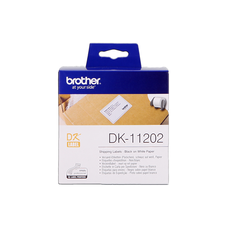 ETICHETTE ORIGINALE BROTHER Nero su bianco DK-11202 etichette di spedizione, 62x100mm bianco 300 et./ruolo