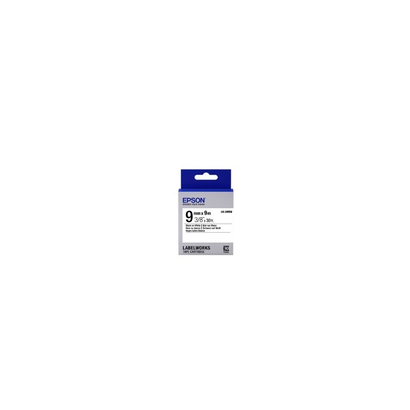 NASTRO ORIGINALE EPSON NERO SU BIANCO C53S653003 LK-3WBN