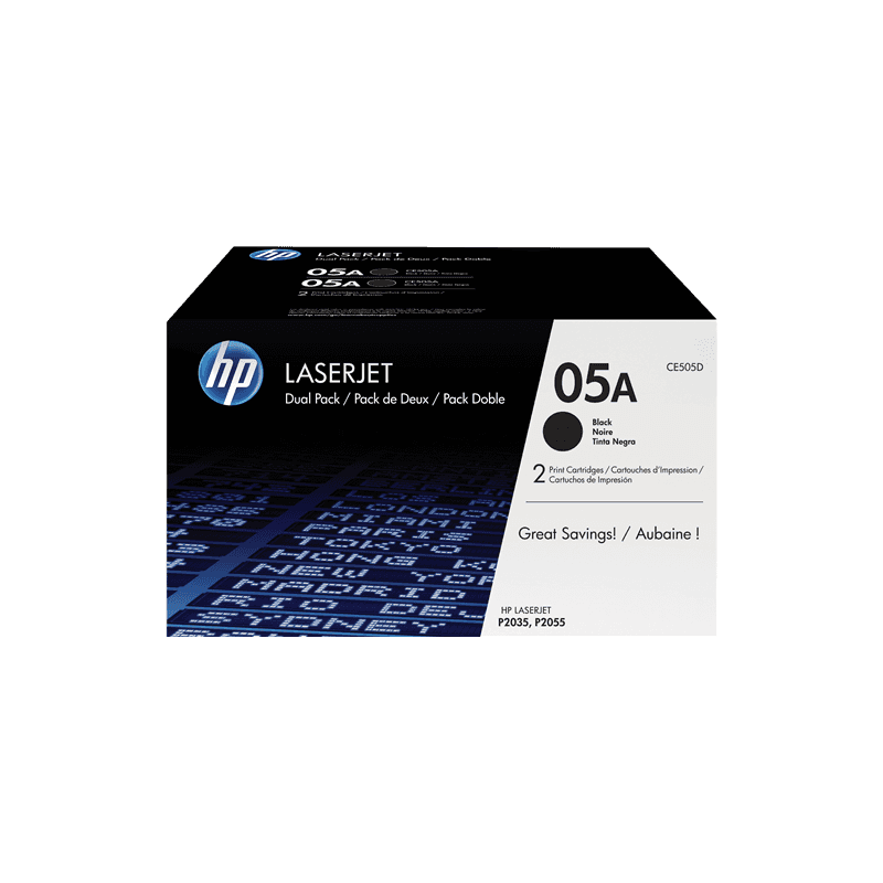 Toner Originale HP CE505D 05A Multipack black Confezione doppia da 2.300 pag. cad.