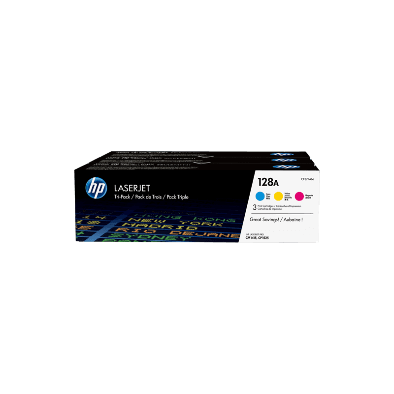 Toner Originale HP CF371AM 128A Multipack ciano / magenta / giallo CE321A + CE322A + CE323A