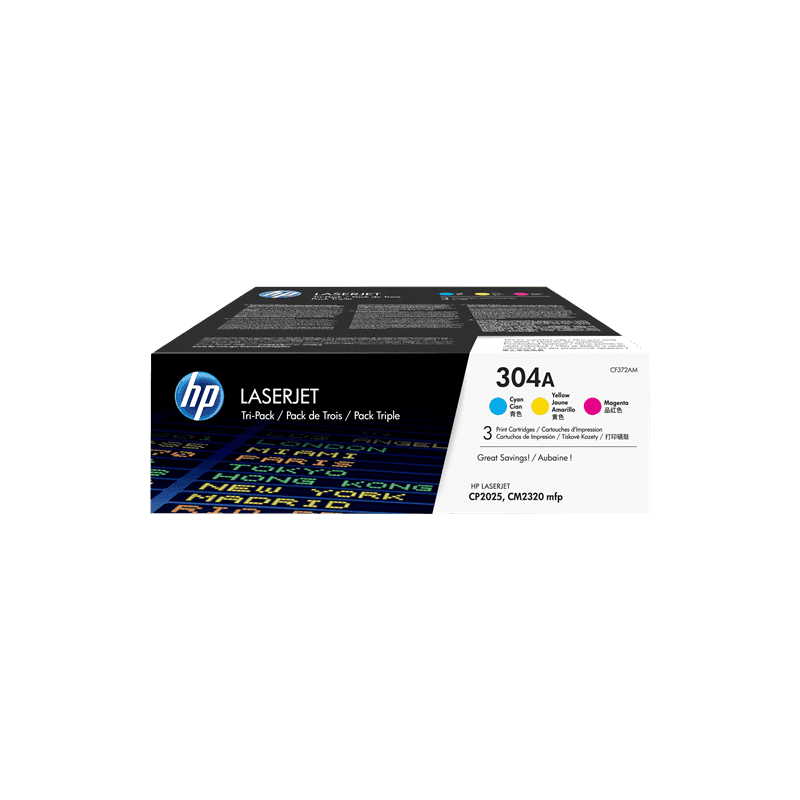 Toner Originale HP CF372AM 304A Multipack ciano / magenta / giallo CC531A + CC532A + CC533A