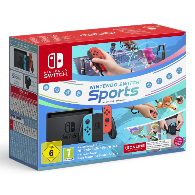 Console Nintendo Switch 1.1 Neon Blue / Neon Red + Switch Sport + Fascia + 12 Mesi Nintendo on line