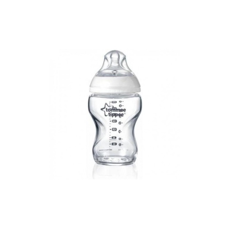 TOMMEE TIPPEE BIBERON VETRO 250ML 0M+ FLUSSO LENTO                      