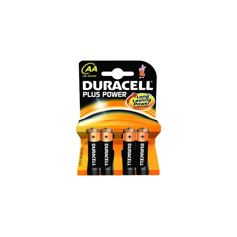 BATTERIE DURACELL ALCALINE STILO PLUS AA CONF. 4PZ