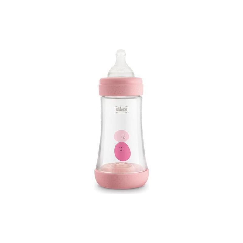 CHICCO BIBERON PERFECT 5 PLAST.GIRL 240ML FL.MEDIO SILI                 