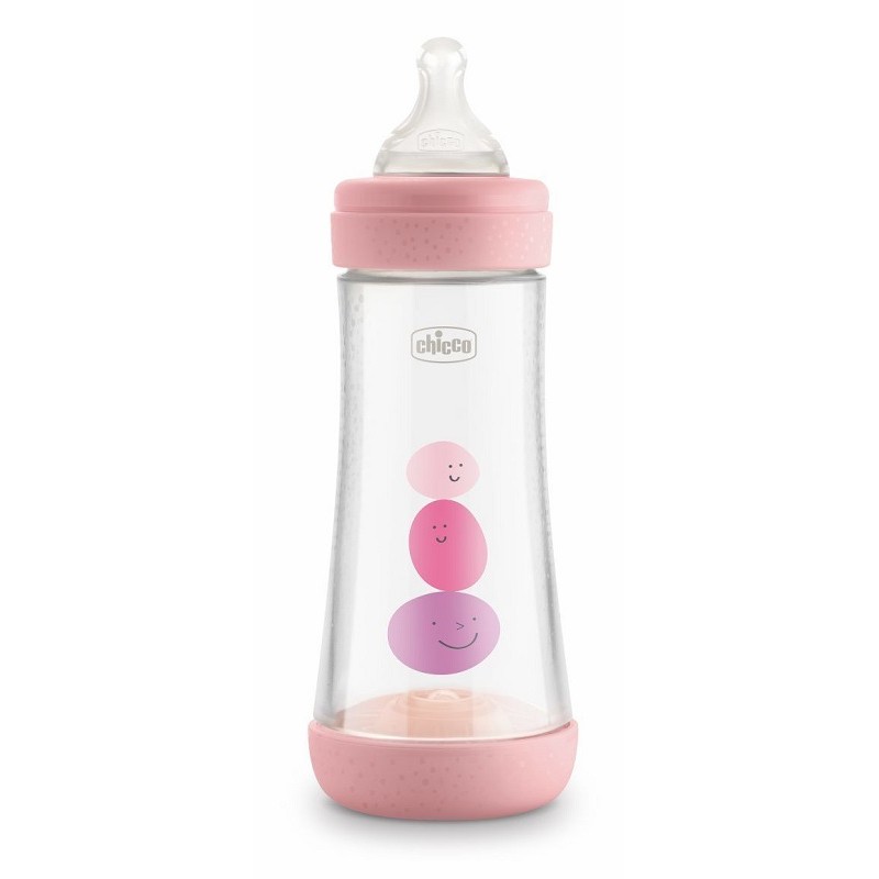 CHICCO BIBERON PERFECT 5 PLAST.GIRL 300ML FL.VELOCE SIL                 