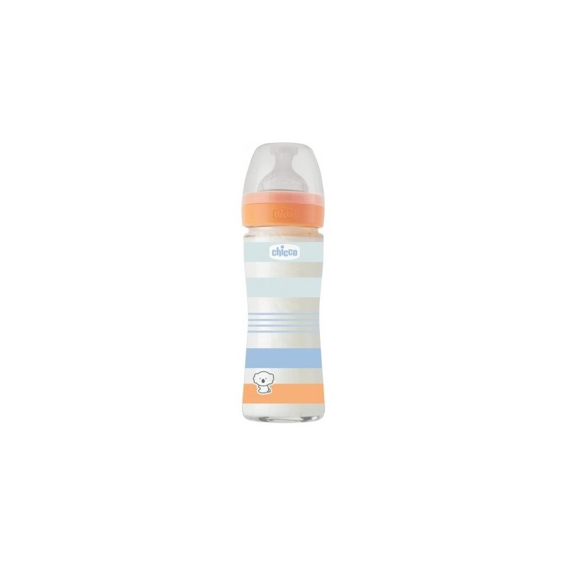 CHICCO BIBERON WB VETRO ORANGE BOY 240ML SILIC.FL.LENTO                 