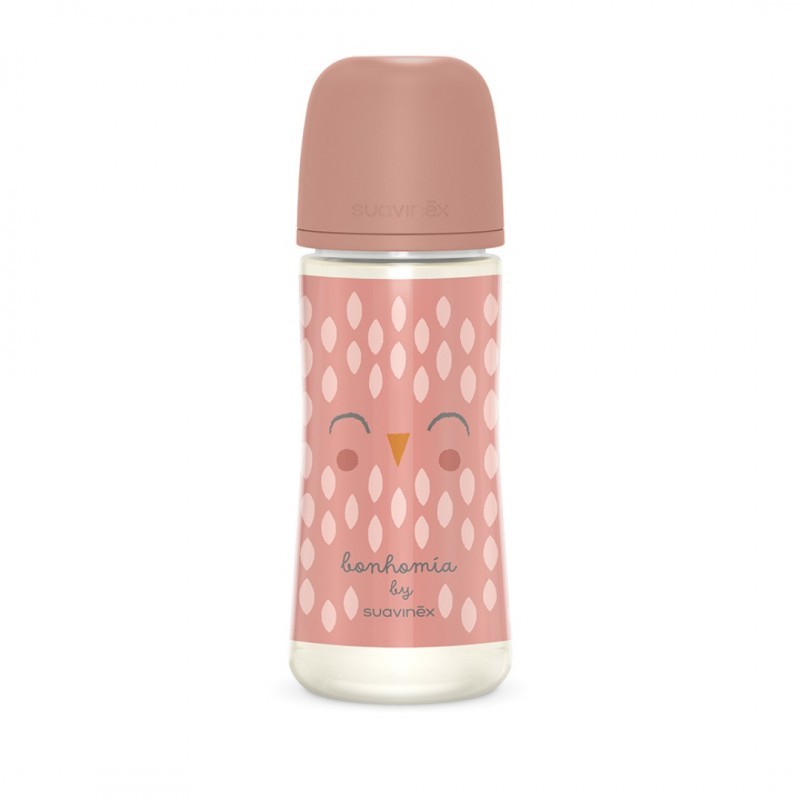 SUAVINEX BIBERON 360ML SILICONE BONHOMIA PIUMA ROSA                     