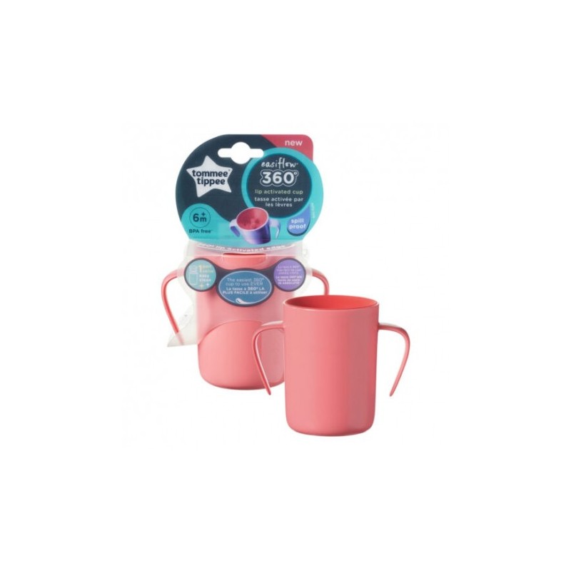 TOMMEE TIPPEE TAZZA CON MANIGLIE 360 EASYFLOW 6M+ ROSA                  