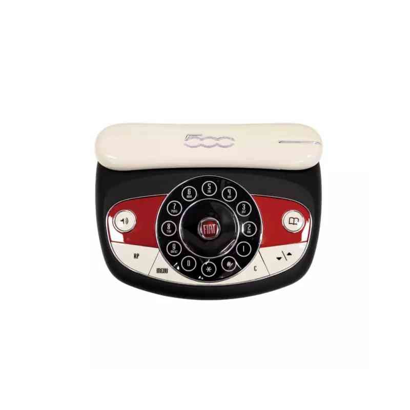 TELEFONO FISSO CORDLESS FIAT 500 TASTIERA TOUCH VIVAVOCE