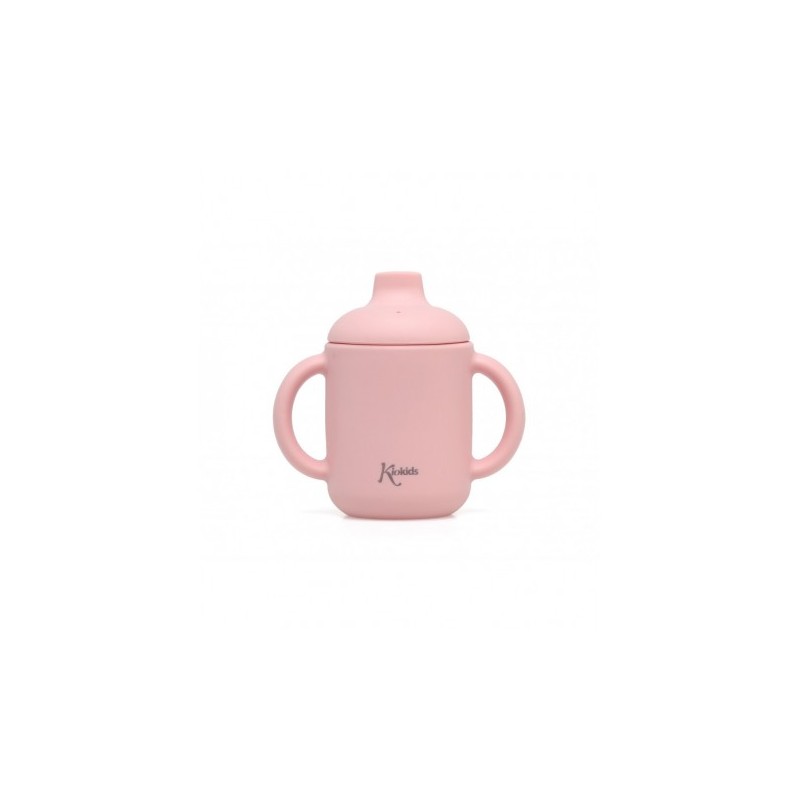 KIOKIDS TAZZA SILICONE ROSA 120ML CON MANICI 4M+                        