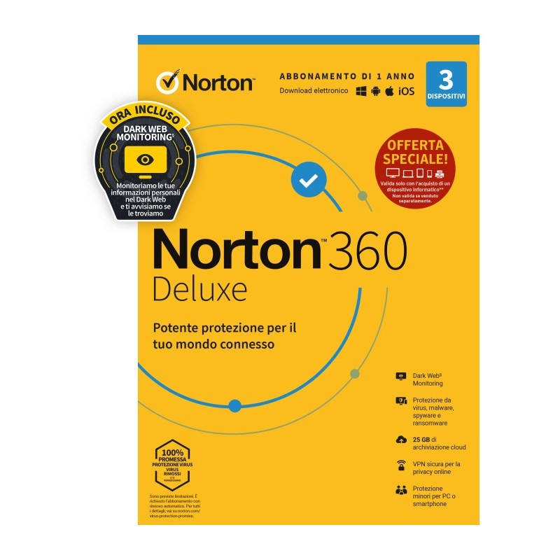 Antivirus NortonLifeLock Norton 360 Deluxe 1 licenza/e 1 anno/i