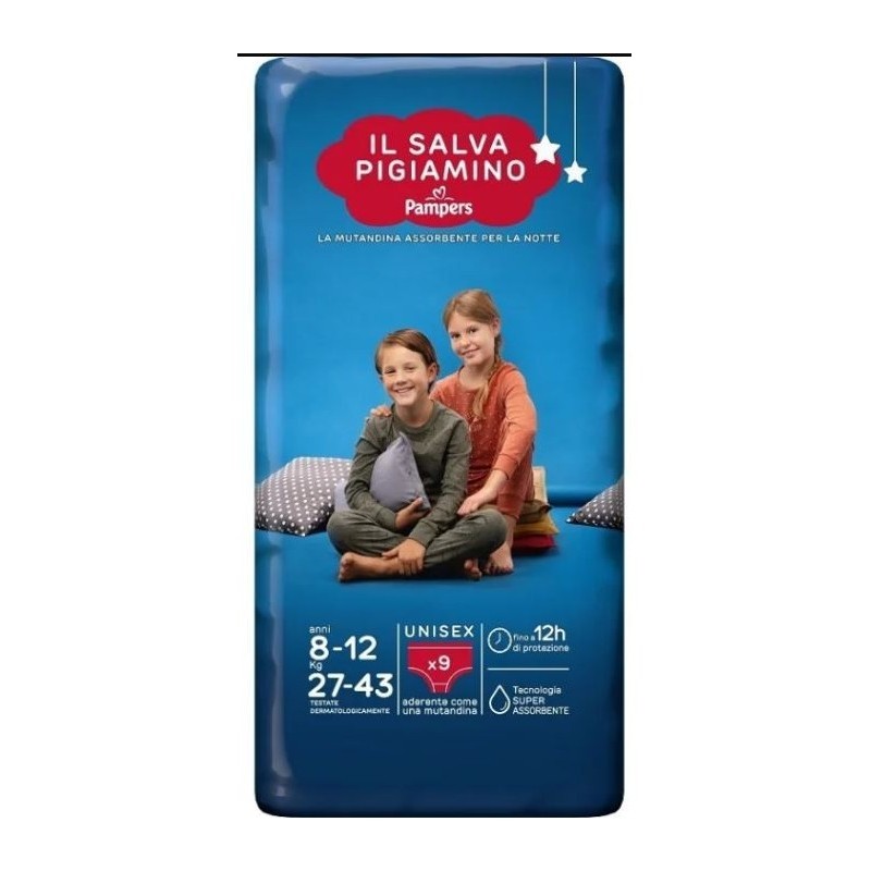 PAMPERS SALVAPIGIAMINO L/XL 8-12 ANNI KG 27-43 PZ 9 UNISEX              